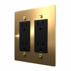 Alternative view of Brass Electrical Outlet black