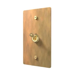 Aged brass retro toggle switch