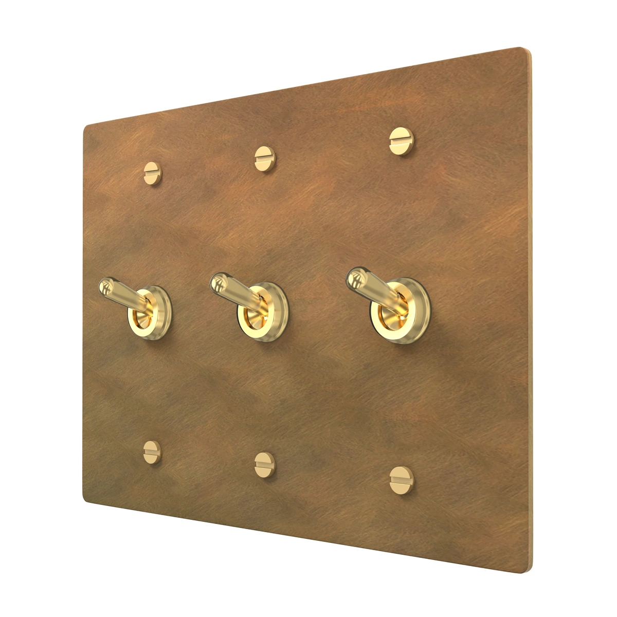 aged brass retro toggle switch