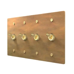 Aged brass retro toggle switch
