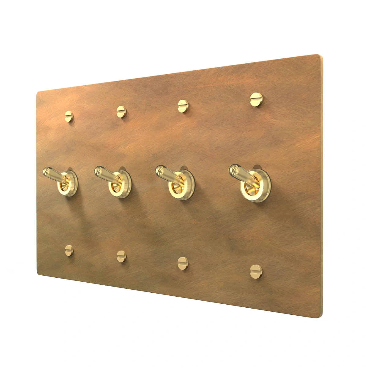 Aged brass retro toggle switch