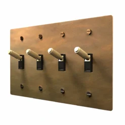 Aged brass toggle switch