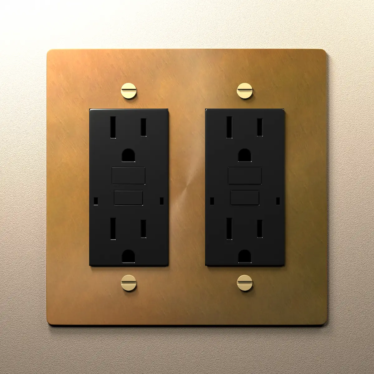Unlacquered Aged Brass Electrical Outlet - Image 3