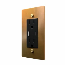 Unlacquered Aged Brass Electrical Outlet
