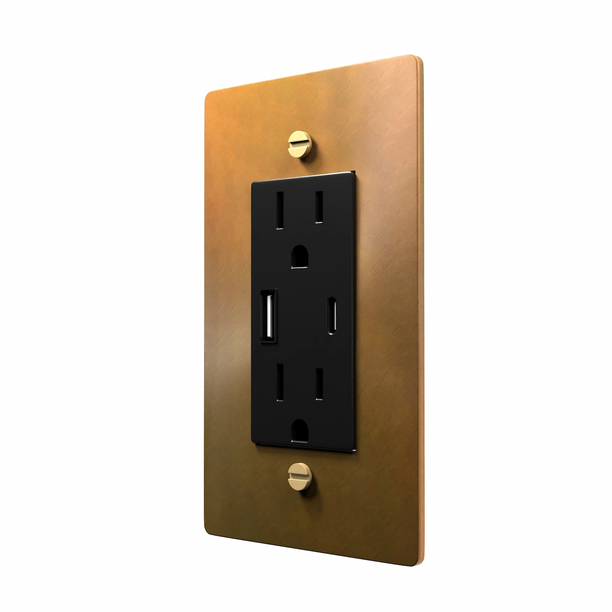 Unlacquered Aged Brass Electrical Outlet