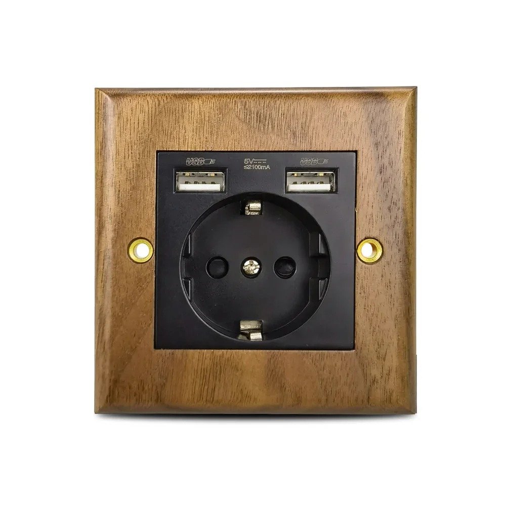 Wooden Toggle Light Switch with Antique Brass Knob - Image 14