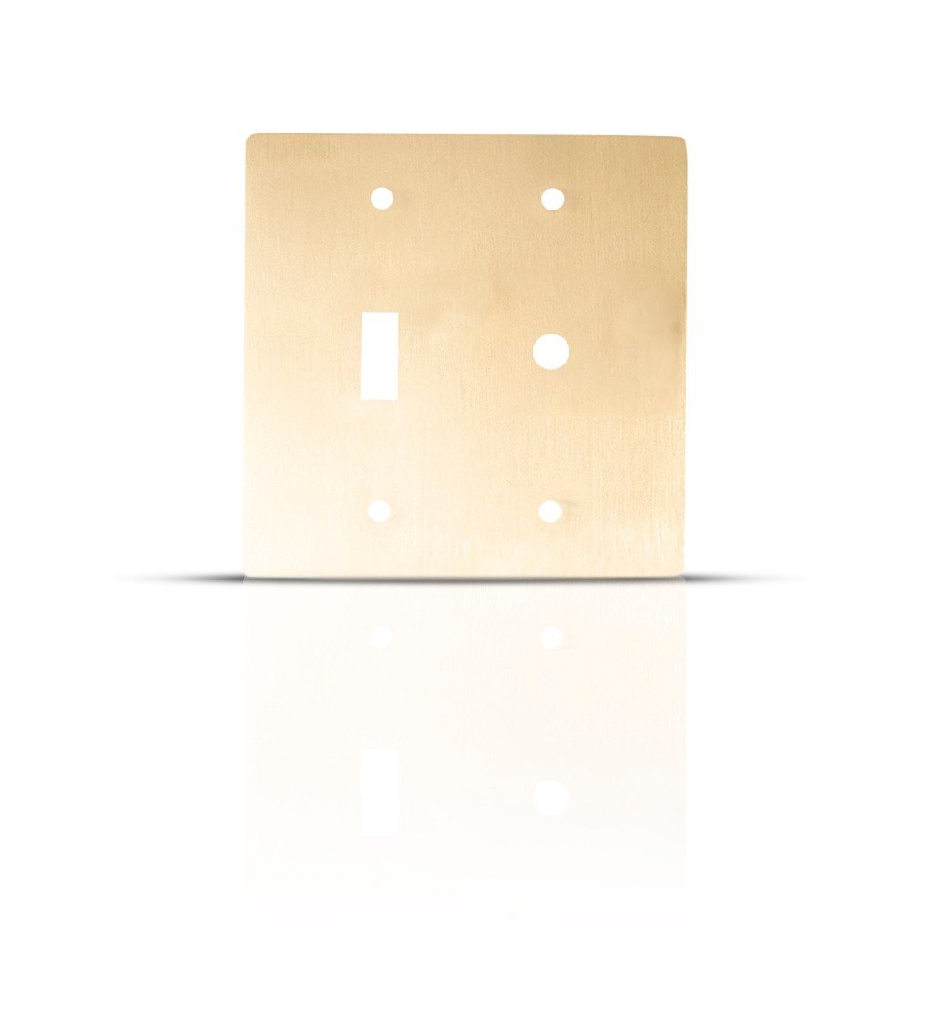 Satin Gold Brass Toggle Switch & Dimmer Cover Plate