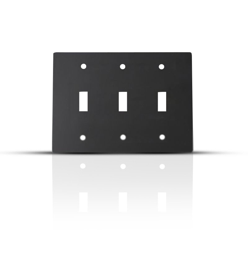 Black Brass 3 Gang Toggle Switch Cover Plate