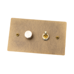 Alternative view of Aged Brass Toggle & Dimmer Light Switch