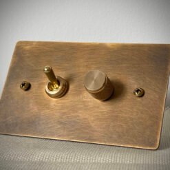 Aged Brass Toggle & Dimmer Light Switch