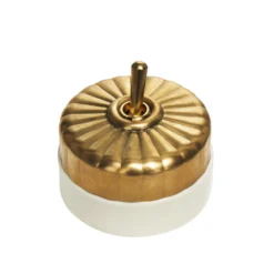 Alternative view of Retro Ceramic Toggle Light Switch with Brass Lever