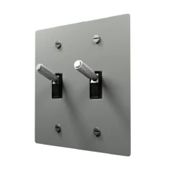 2 gang stainless steel knurled toggle light switch with modern minimalist design