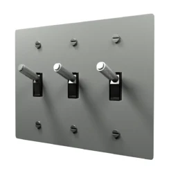 3 gang stainless steel knurled toggle light switch with modern minimalist design