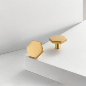 Alternative view of Hexagon Cabinet Knobs - Solid Brass