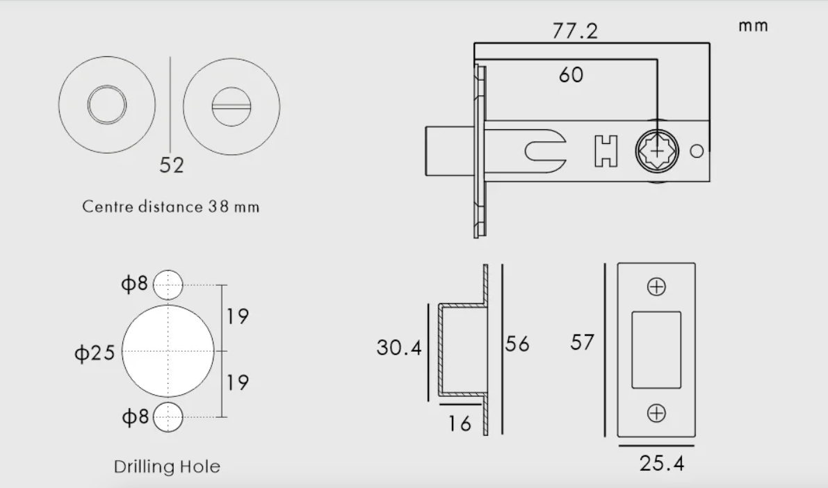 Diamond-Cut Knurled Thumbturn Lock | Privacy Interior Lock for Bathroom & Bedroom Doors - Image 8