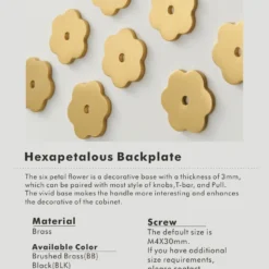 Alternative view of Hexapetalous Flower Decorative Backplate