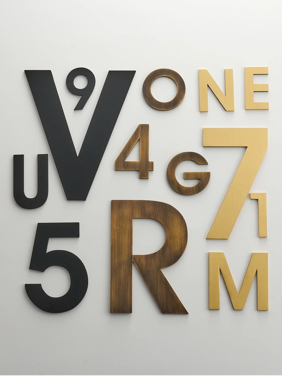 Aged Brass House Number and Letter Sign - Outdoor Weatherproof Address Plaque for Homes - Image 3