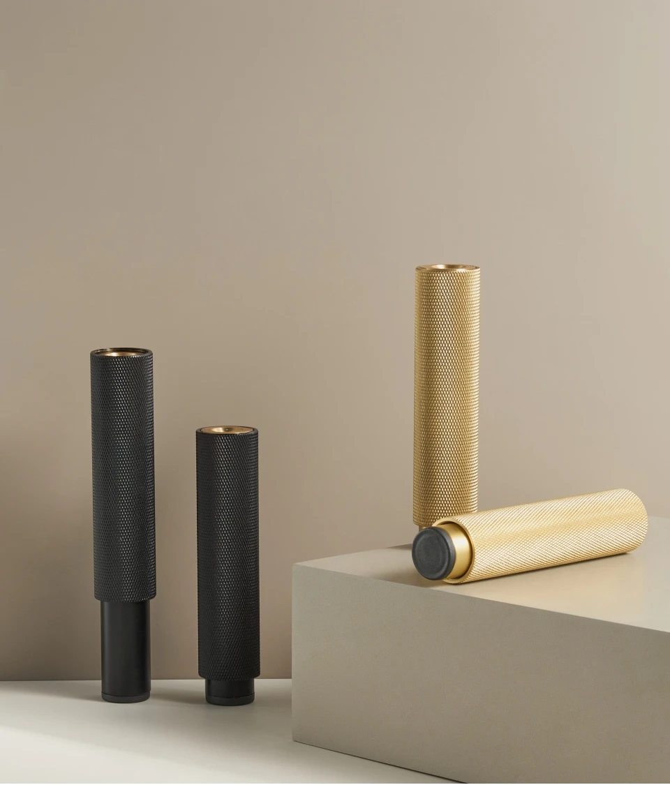 Brass Knurled Adjustable Cabinet Legs | Diamond Cut Furniture Feet in Black and Gold - Image 3