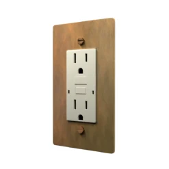 Aged brass outlet