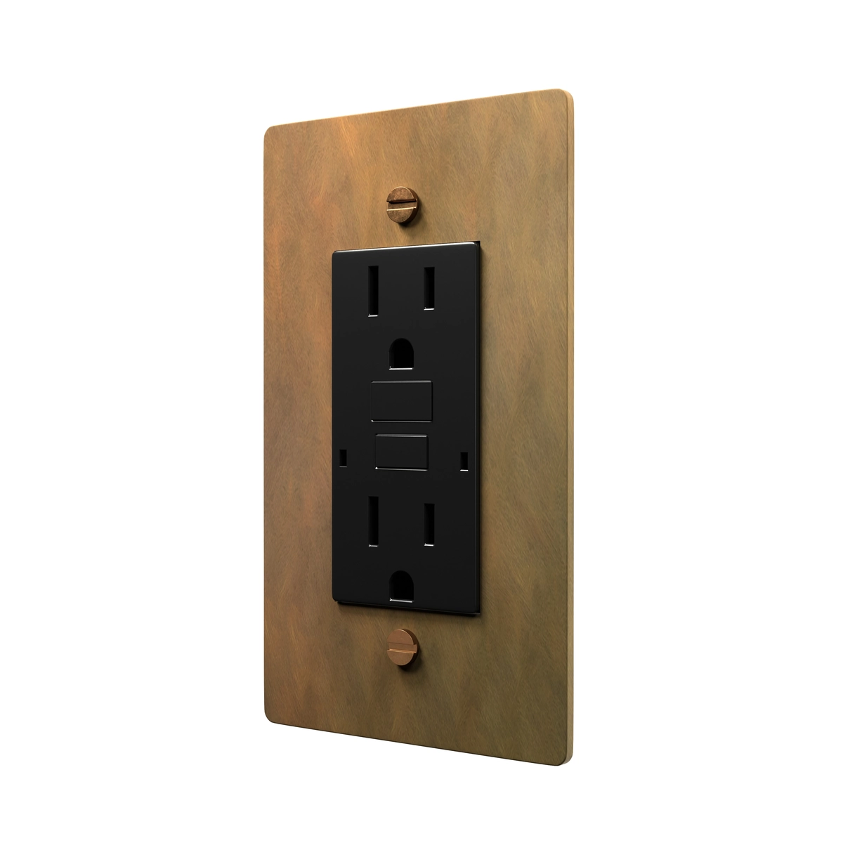 Aged Brass Electrical Outlet - Image 3