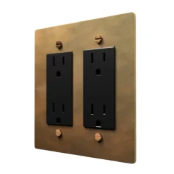 Alternative view of Aged Brass Electrical Outlet