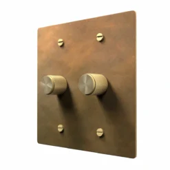 Alternative view of Unlacquered Aged Brass Rotary Dimmer Switch