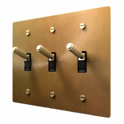 Unlacquered aged brass toggle switch