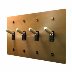 Unlacquered aged brass toggle switch