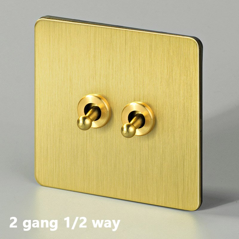 Copper Gold Panel Retro Brass Toggle Switch - Image 3