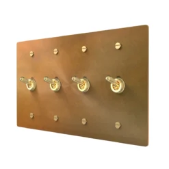 Unlacquered Aged Brass Retro Toggle Switch