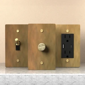 Aged brass electrical kit