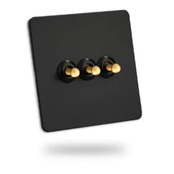 Alternative view of Toggle Black Stainless Steel Light Switch