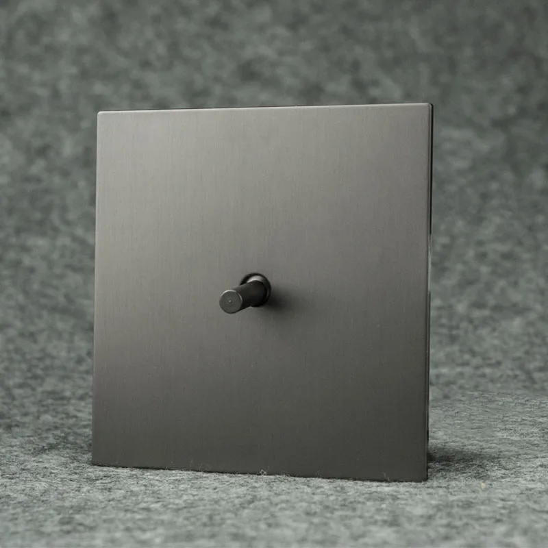Grey Stainless Steel Panel Toggle Light Switch - Image 5
