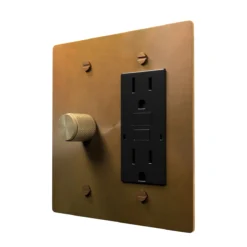 Rotary dimmer and gfi outlet combo